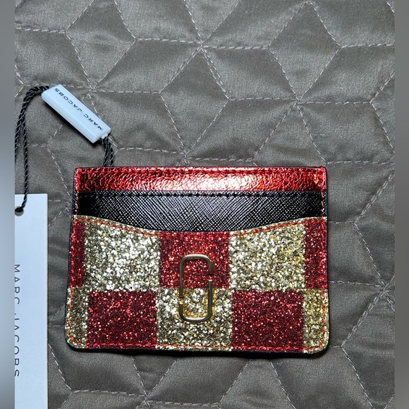 MARC JACOBS THE SNAPSHOT CHECKERBOARD CARD CASE IN MULTI - Picture 2 of 8